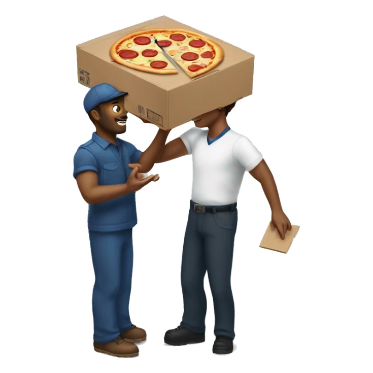 Handing a pizza box back to the pizza delivery person sticker