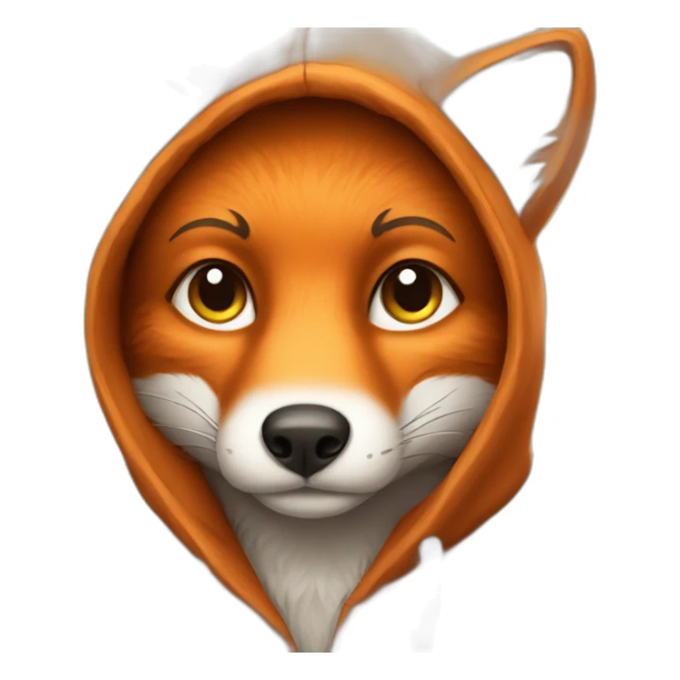 fox wearing hoodie sticker