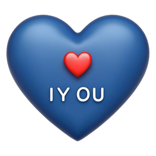 Dark blue heart with the words I Love You in the middle  sticker