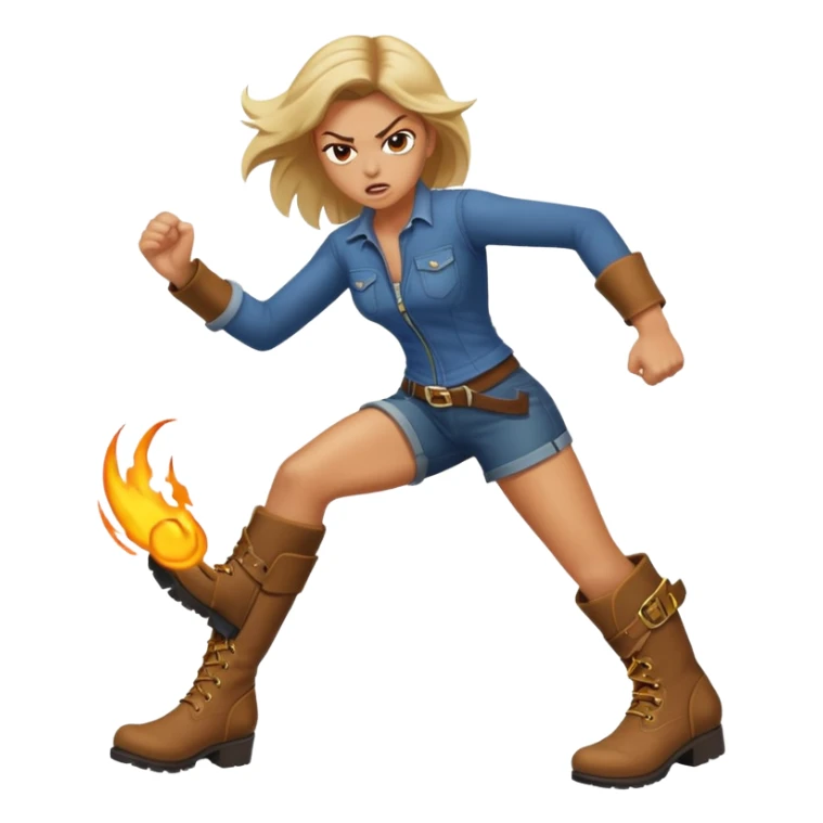 Woman angry kickin sticker