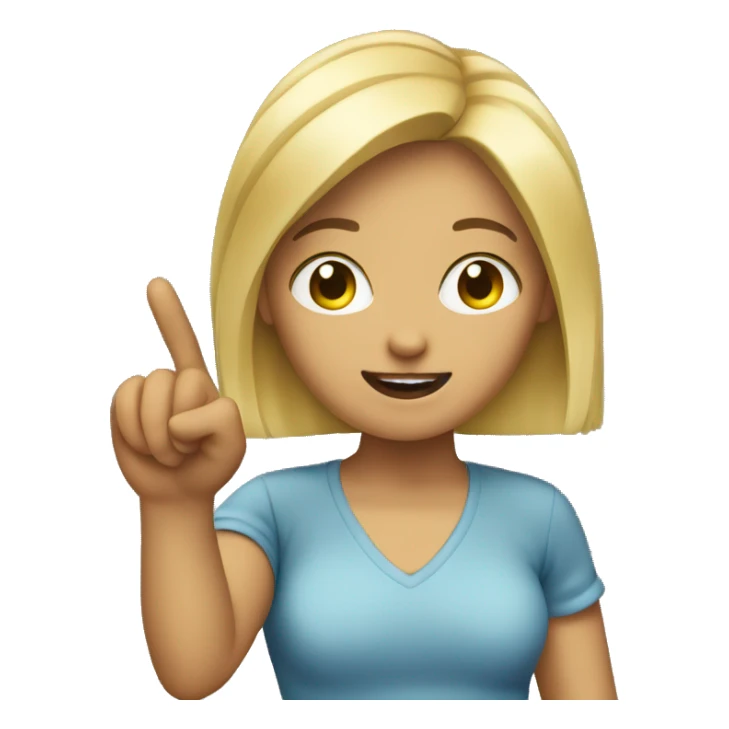 blonde girl pointing finger sticker