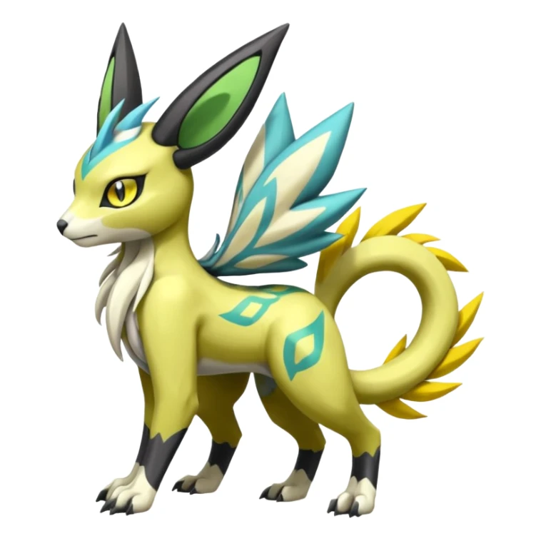  Exotic Tropical Meloetta-Manectric-Zygarde-Zeraora-Renamon-Protogen-Palkia-hybrid-fusion-Fakémon-creature, full body sticker