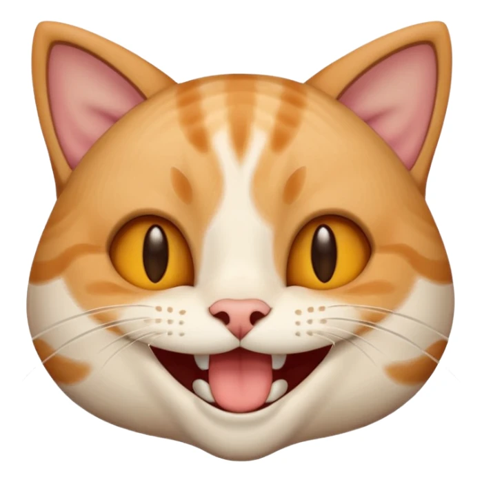 Combine Cat laughing emoji and 😁 this emoji sticker