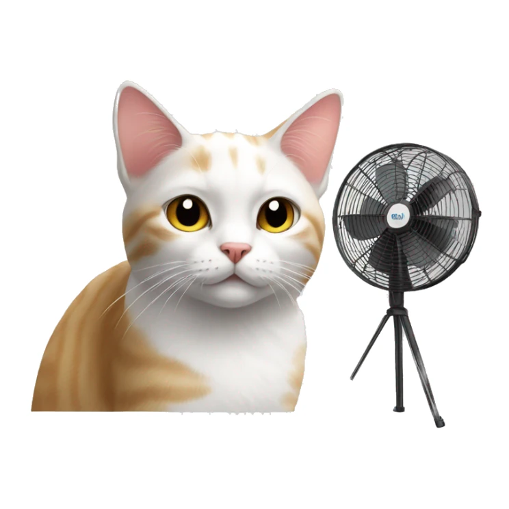 cat in front of a fan sticker
