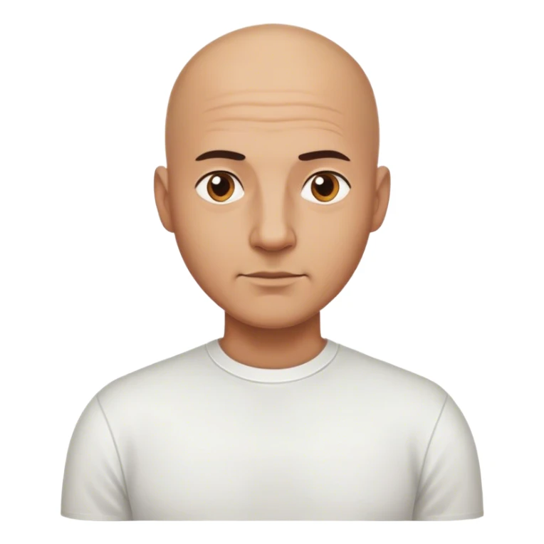 bald man in white shirt sticker