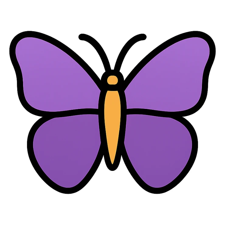 purple butterfly with delicate wings and subtle gradients, elegant and refined sticker