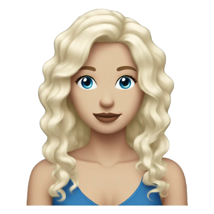women white blonde wavy hair blue eyes sticker