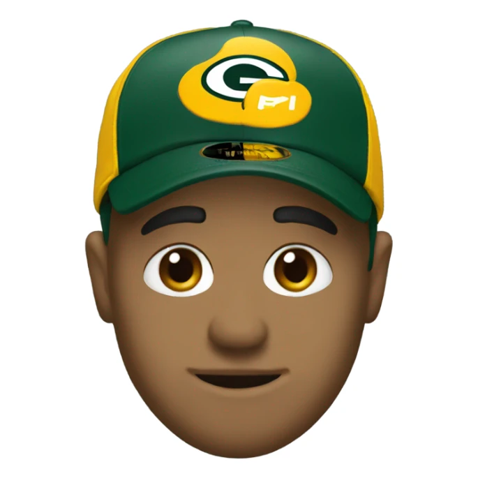 Me wearing a Green Bay Packers hat sticker