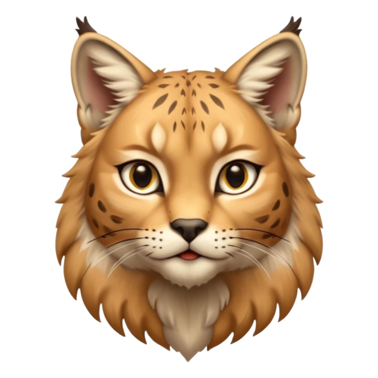A high-resolution photo-realistic digital illustration of a majestic youg lynx, chest upward  sticker