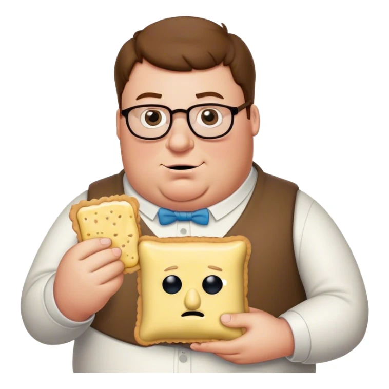 Peter griffin holding butter and a poptart  sticker