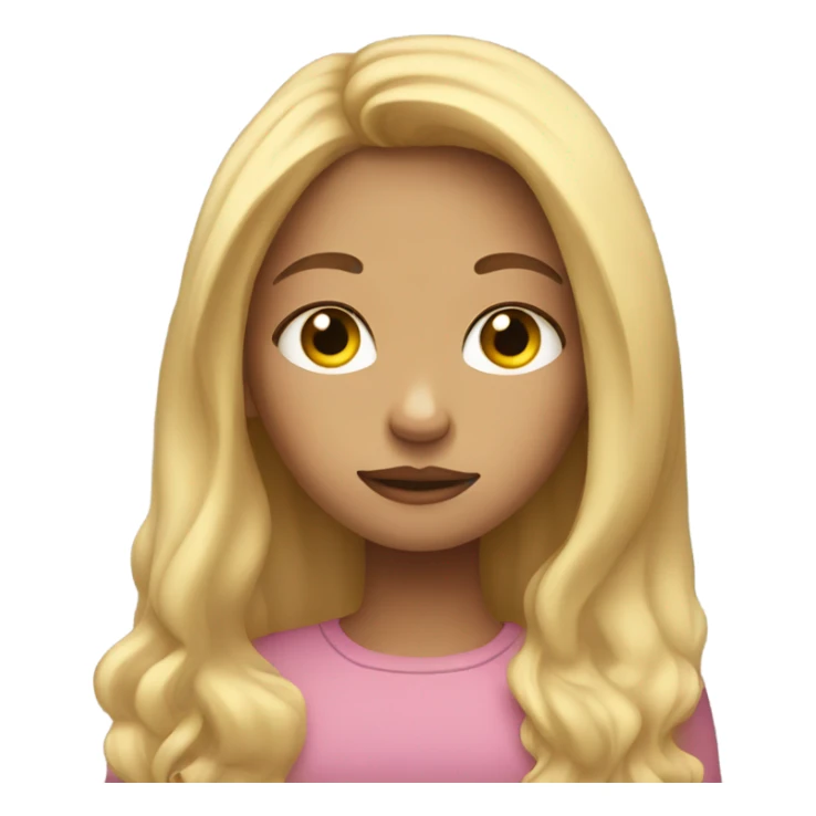 Long blonde hair girl sleepy sticker