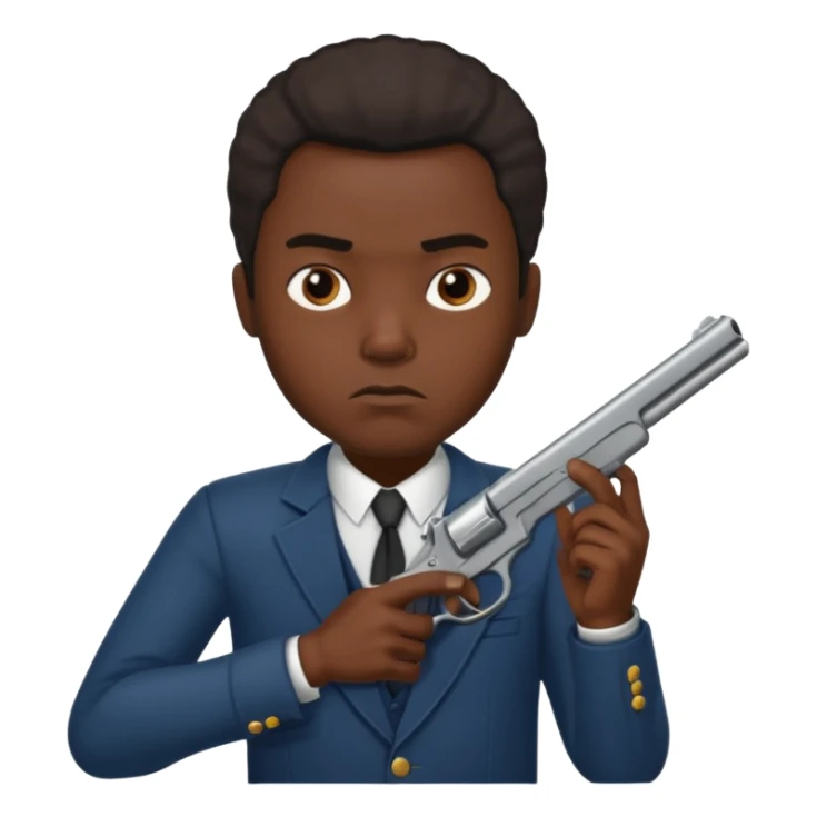 Black guy in a Shystie holding a gun sticker