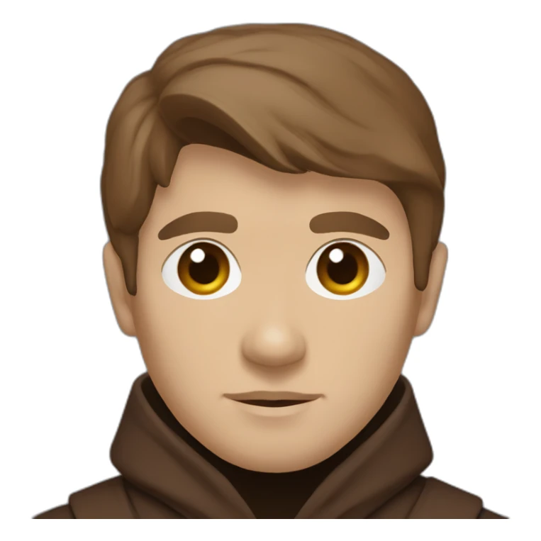 Dark anakin skywalker (sith eyes) (brown hooded robe) (portrait, front facing) sticker