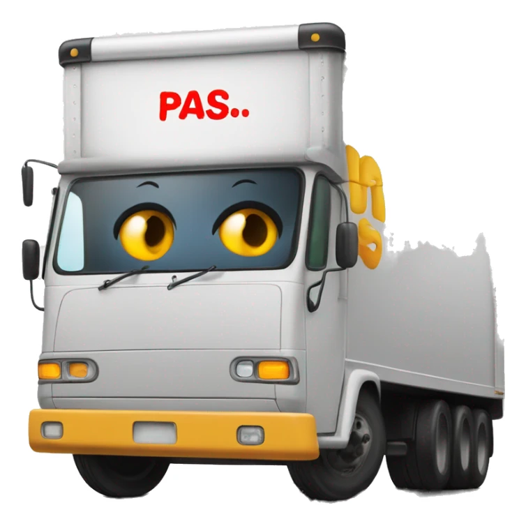 Boxtruck with letters "PGS” on the side sticker