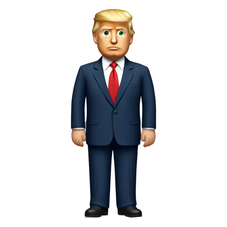 Donald Trump wearing navy suit with a red tie  sticker