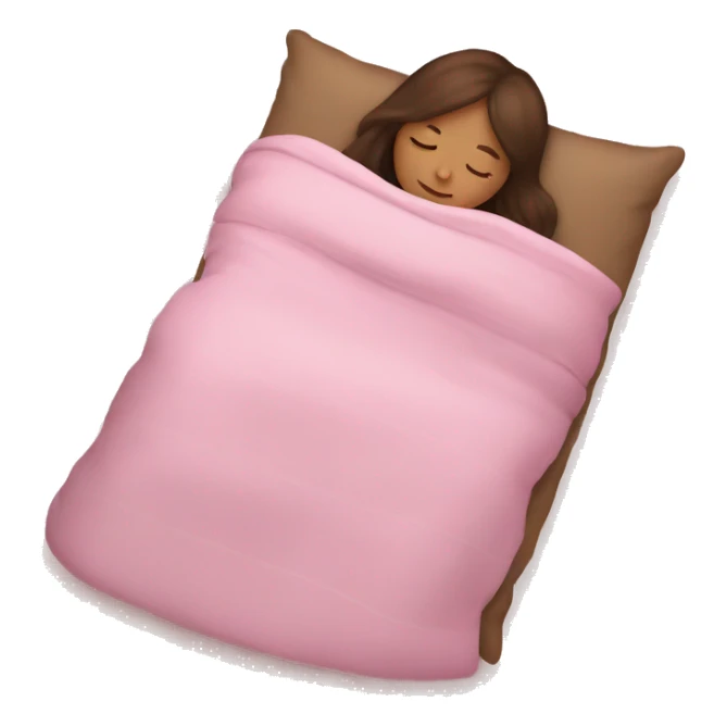 White girl with brown hair sleeping with pink blanket  sticker