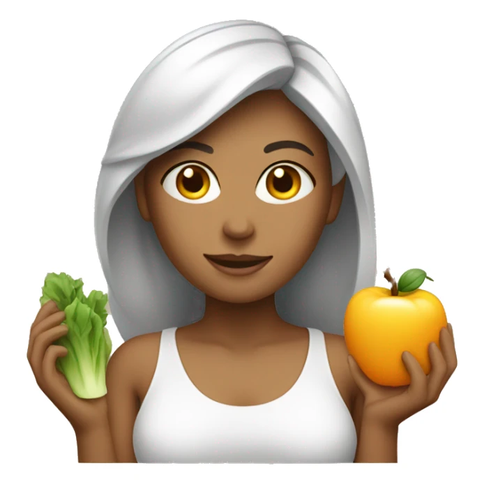 healthy woman with pc sticker