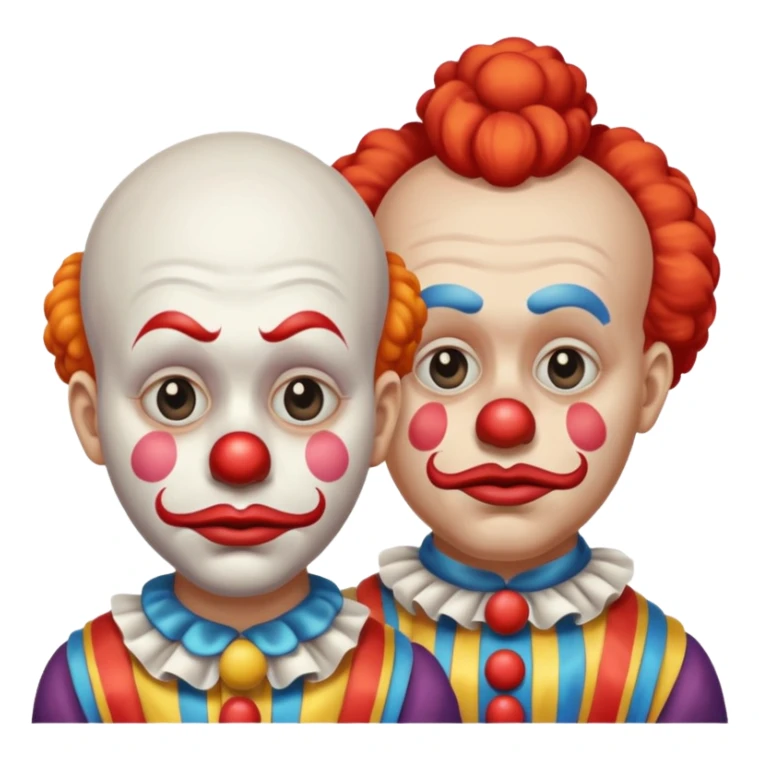 clowns with sad face and shrinking eyes and closed mouth sticker