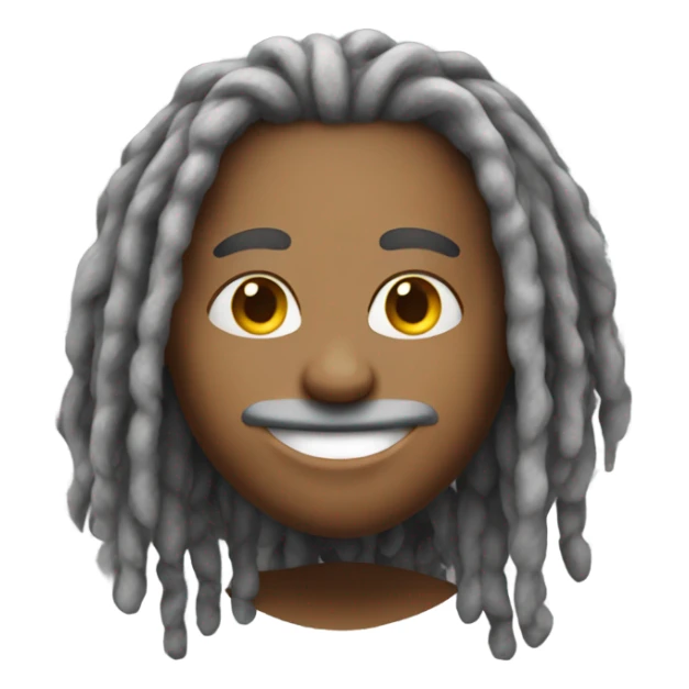realistic smile with Dred locs rounder and softer face sticker