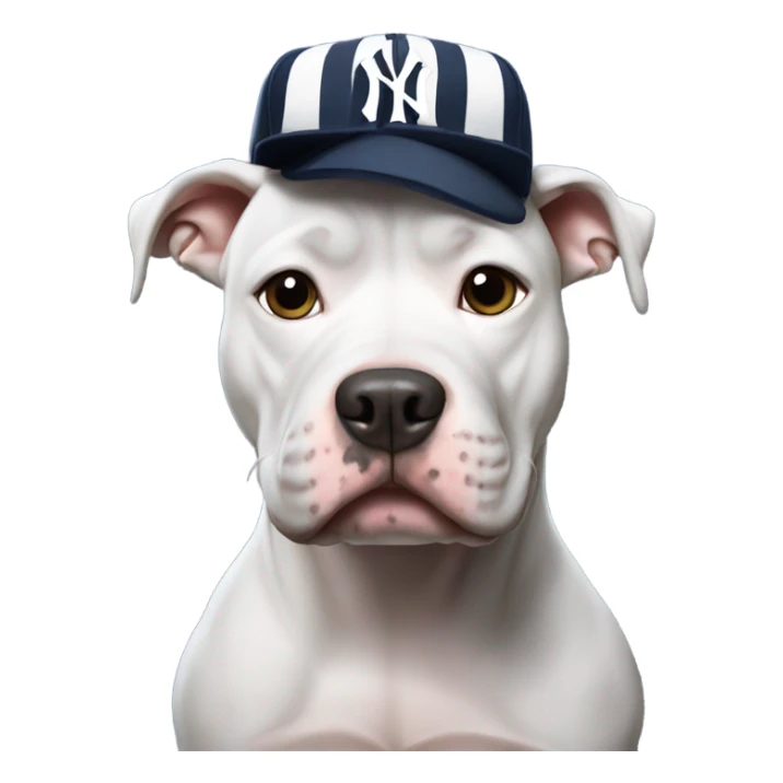 Pitbull with a New York Yankees Jersey sticker