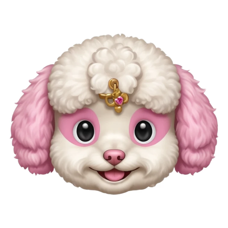 smile, baby white toy Poodle,only face  sticker