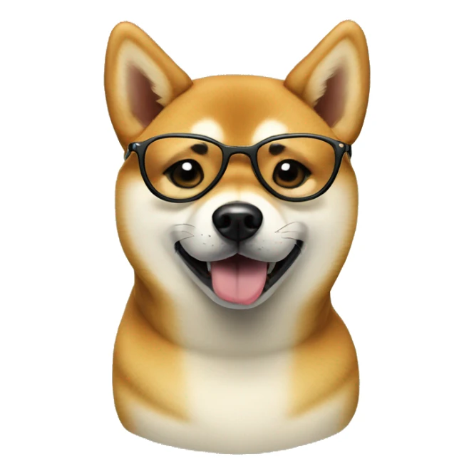 shiba inu in stylish glasses sticker