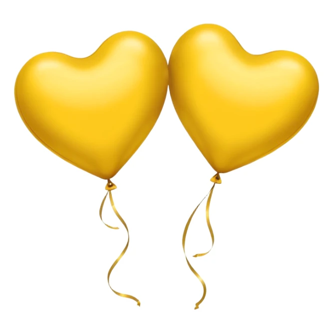 2 yellow Satin hearts balloons  sticker
