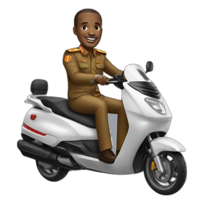 Ibrahim Traoré, président du Burkina sur une moto scooter sticker