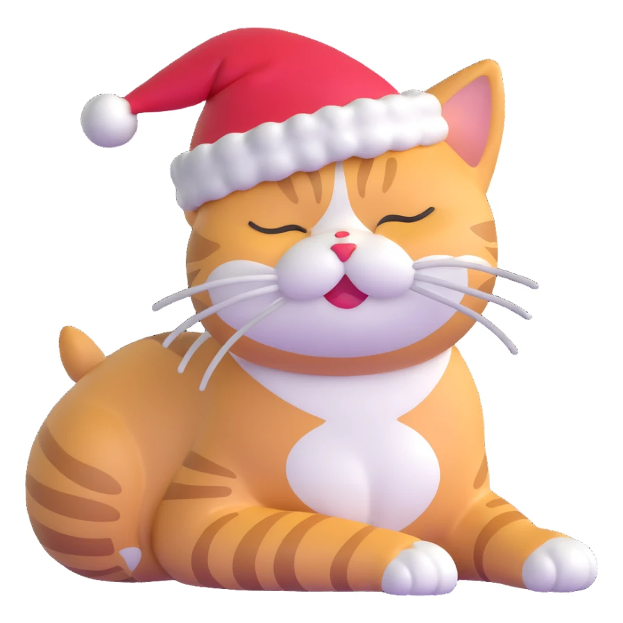 a cat dreaming about christmas holidays sticker