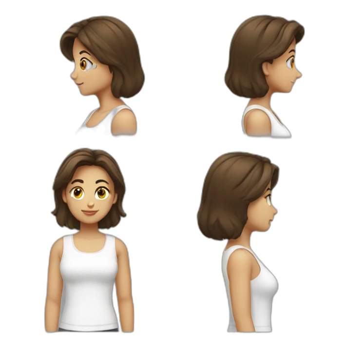 brunette italian woman wearing white tshirt sticker