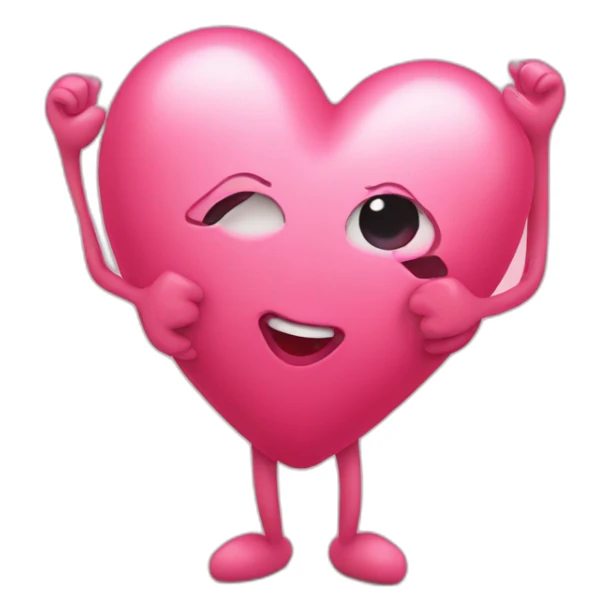 Heart with a sweet face with arms and legs coming out of it sticker