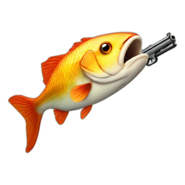 Fish with gun sticker