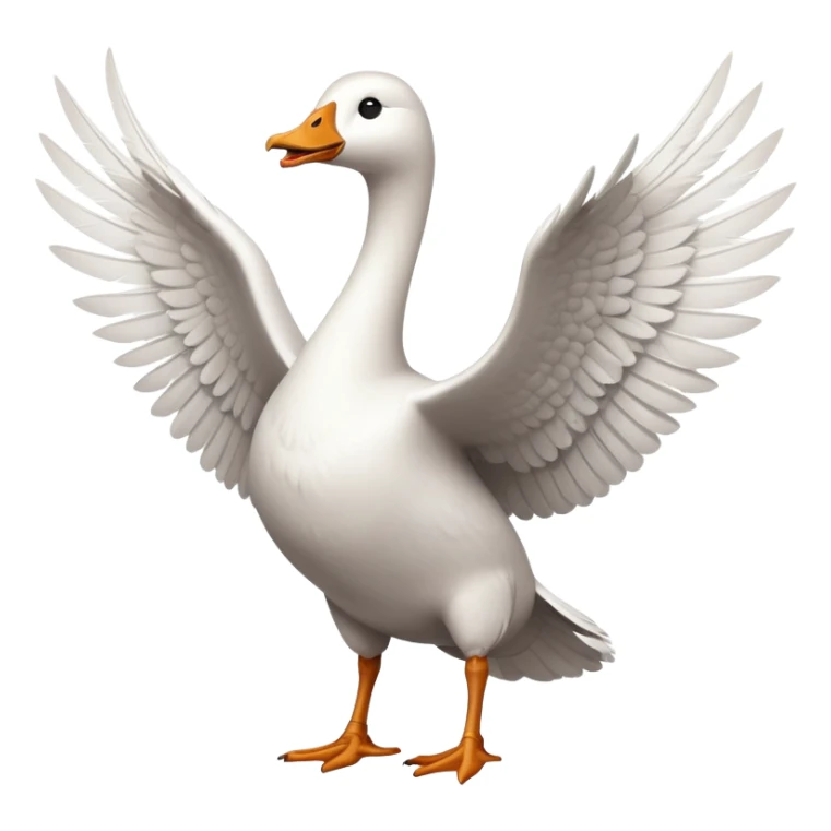 goose with wings spread out in t pose sticker