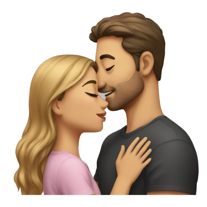 A man kissing a girl sticker