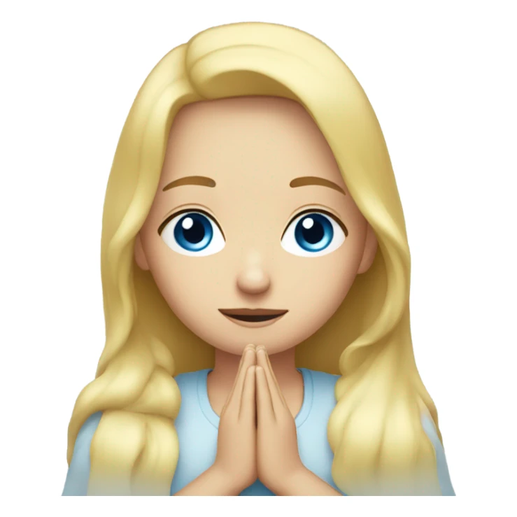 Blonde girl blue eyes praying
 sticker