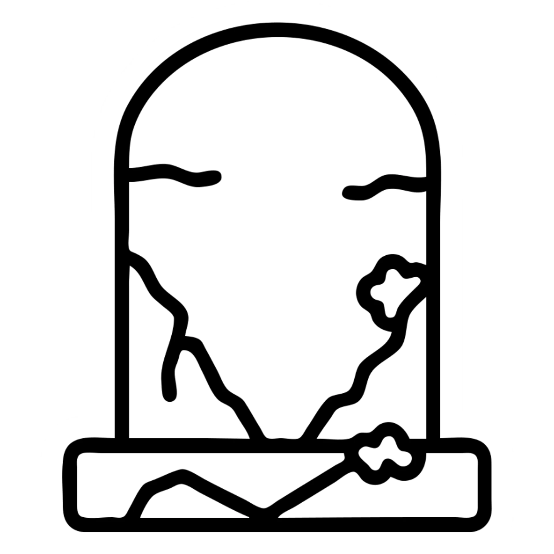 Add moss and weathering to a traditional Norway gravestone without cross, keep the style consistent with the original, no background. sticker