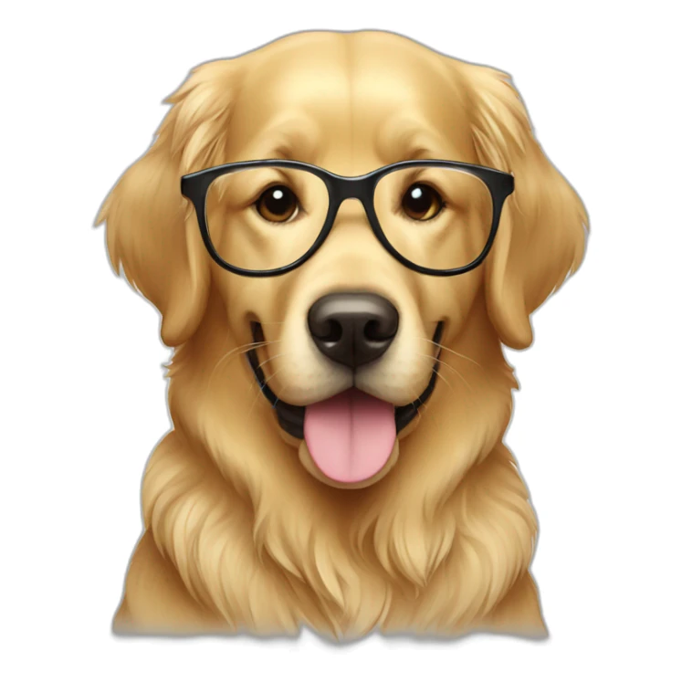 A beautifull golden retriever with glasses sticker