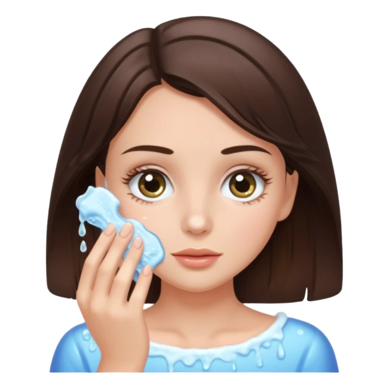 Brunette girl washing her lashes sticker