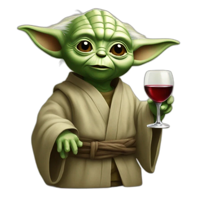 Yoda qui boit du vin sticker