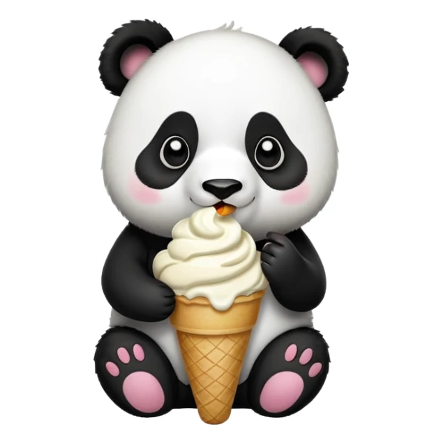 Panda eating ice cream sticker