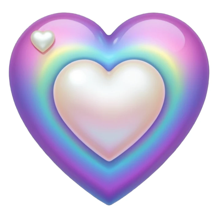 heart with a dark star and pearl sticker