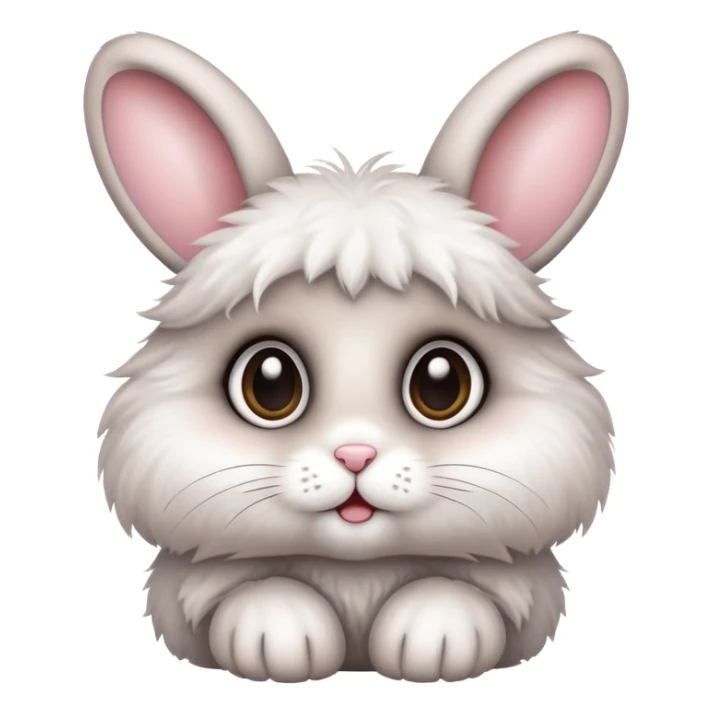 cutest bunny ever with big eyes and fluffy fur sticker