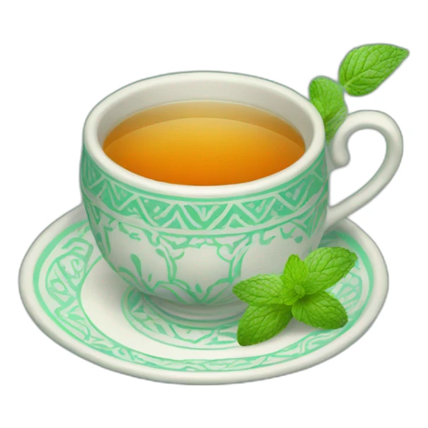 Moroccan cup of tea with mint sticker