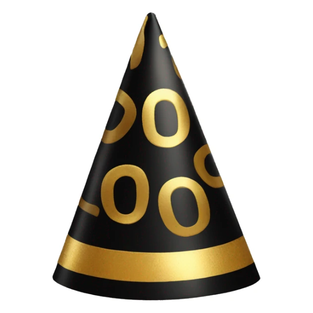 New Year's party hat black gold sticker