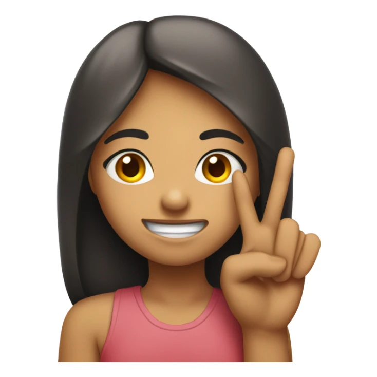 girl emoji with a tounge in between a peace sign  sticker