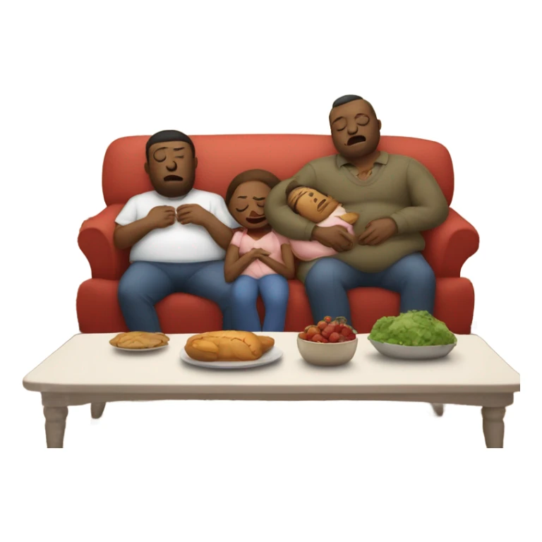 At Christmas Family sitting on couch sleeping with fat belly’s after eating too much turkey sticker
