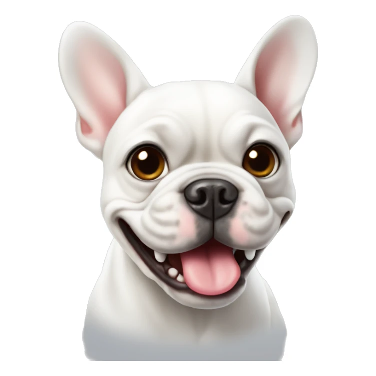 White french bulldog with snaggle tooth sticker