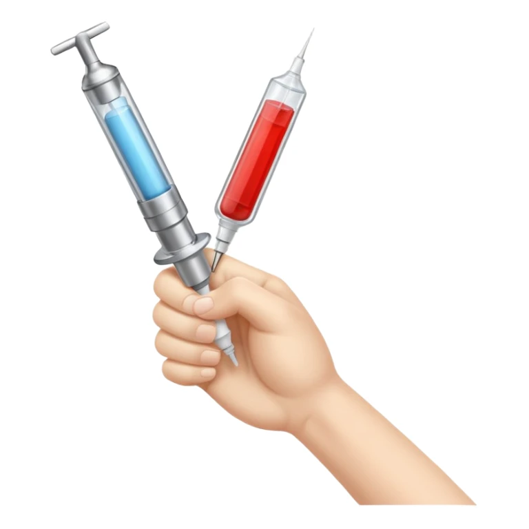 Syringe in closed fist sticker