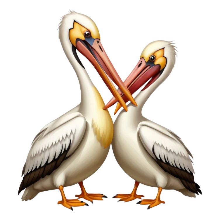 A pelican eating another pelican sticker