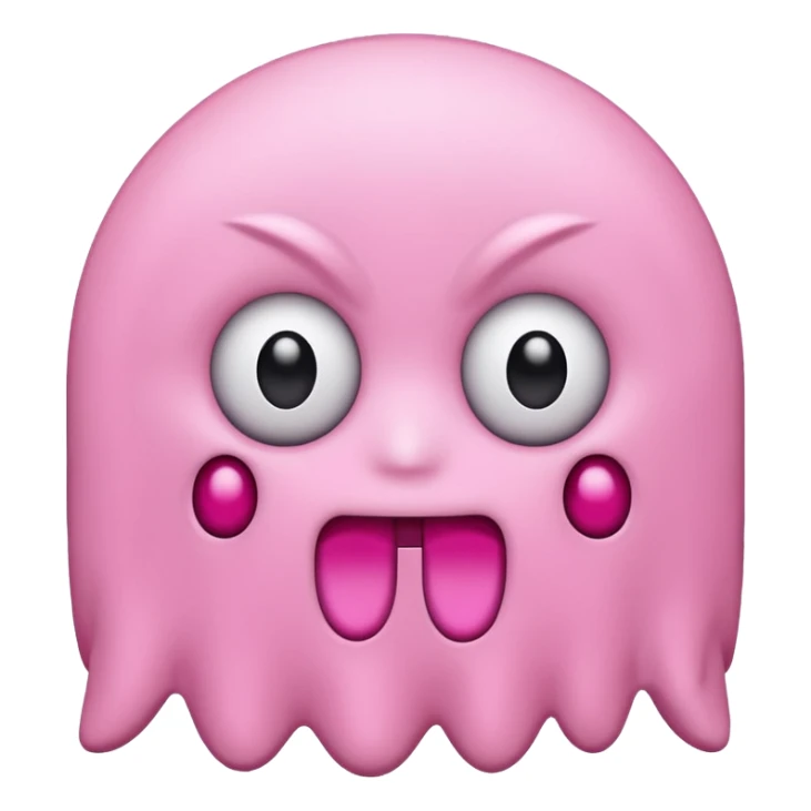 Pink Pacman ghost character with big girl eyelashes sticker